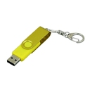 USB 2.0- флешка промо на 16 Гб с поворотным механизмом и однотонным металлическим клипом для нанесения логотипа