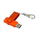 USB 2.0- флешка промо на 16 Гб с поворотным механизмом и однотонным металлическим клипом для нанесения логотипа
