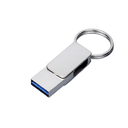 USB 3.0- флешка «Mercury» на 64 Гб с поворотным механизмом и дополнительным разъемом Type-C для нанесения логотипа
