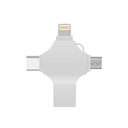 USB 3.0-флешка на 64 Гб 4-в-1 с разъемами Micro USB, Type-C и Lightning для нанесения логотипа