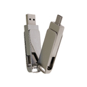 USB 3.0- флешка на 32 Гб с поворотным механизмом и дополнительным разъемом Type-C для нанесения логотипа