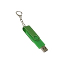 USB 3.0- флешка на 32 Гб с поворотным механизмом и дополнительным разъемом Type-C для нанесения логотипа