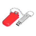 USB 2.0- флешка на 16 Гб в массивном корпусе с кожаным чехлом для нанесения логотипа