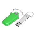 USB 2.0- флешка на 16 Гб в массивном корпусе с кожаным чехлом для нанесения логотипа