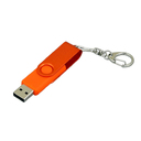 USB 3.0- флешка промо на 128 Гб с поворотным механизмом и однотонным металлическим клипом для нанесения логотипа