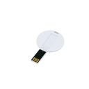 USB 2.0- флешка на 16 Гб в виде пластиковой карточки круглой формы для нанесения логотипа