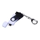 USB 2.0/micro USB/Type-C- флешка на 16 Гб c поворотным механизмом для нанесения логотипа