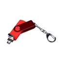USB 2.0/micro USB/Type-С- флешка на 64 Гб 3-в-1 с поворотным механизмом для нанесения логотипа