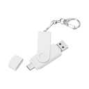 USB 3.0/micro USB/Type-C - флешка на 32 Гб 3-в-1 с поворотным механизмом для нанесения логотипа