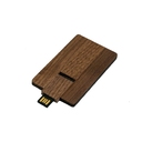 USB 2.0- флешка на 16 Гб в виде деревянной карточки с выдвижным механизмом для нанесения логотипа