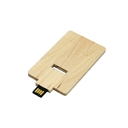 USB 2.0- флешка на 16 Гб в виде деревянной карточки с выдвижным механизмом для нанесения логотипа