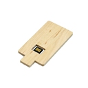 USB 2.0- флешка на 16 Гб в виде деревянной карточки с выдвижным механизмом для нанесения логотипа