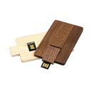 USB 2.0- флешка на 8 Гб в виде деревянной карточки с выдвижным механизмом для нанесения логотипа