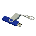 USB 2.0- флешка на 16 Гб с поворотным механизмом и дополнительным разъемом Micro USB для нанесения логотипа