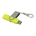 USB 2.0- флешка на 16 Гб с поворотным механизмом и дополнительным разъемом Micro USB для нанесения логотипа