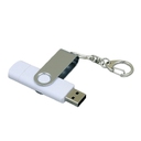 USB 2.0- флешка на 16 Гб с поворотным механизмом и дополнительным разъемом Micro USB для нанесения логотипа