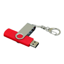 USB 2.0- флешка на 64 Гб с поворотным механизмом и дополнительным разъемом Micro USB для нанесения логотипа
