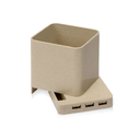 Настольный органайзер Cubic с функциями USB-хаба и беспроводной зарядки для нанесения логотипа