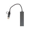 USB-хаб «Command» с коннектором 2-в-1 USB-C и USB-A, 2.0/3.0 для нанесения логотипа