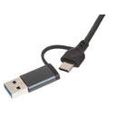 USB-хаб «Command» с коннектором 2-в-1 USB-C и USB-A, 2.0/3.0 для нанесения логотипа