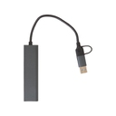 USB-хаб «Command» с коннектором 2-в-1 USB-C и USB-A, 2.0/3.0 для нанесения логотипа