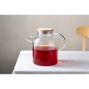 Стеклянный чайник с бамбуковой крышкой «Sencha M» для нанесения логотипа