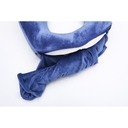 Подушка для путешествий с эффектом памяти, с капюшоном «Hooded Tranquility Pillow» для нанесения логотипа