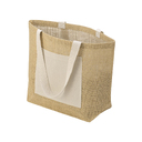 Сумка Jute джутовая с широким дном и карманом для нанесения логотипа