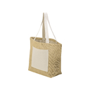 Сумка Jute джутовая с широким дном и карманом для нанесения логотипа