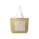 Сумка Jute джутовая с широким дном и карманом для нанесения логотипа