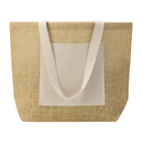 Сумка Jute джутовая с широким дном и карманом для нанесения логотипа