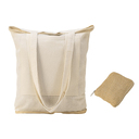 Складная сумка Jute из хлопка и джута с карманом для нанесения логотипа