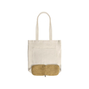 Складная сумка Jute из хлопка и джута с карманом для нанесения логотипа