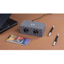 Bluetooth колонка "Cool Gray" с двумя динамиками (2х3Вт) и беспроводным зарядным устройством, переработанный пластик (RPET) для нанесения логотипа