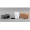 Bluetooth колонка "Cool Gray" с двумя динамиками (2х3Вт) и беспроводным зарядным устройством, переработанный пластик (RPET) для нанесения логотипа