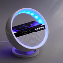 Bluetooth колонка "Smart Orb" 5Вт с беспроводным (15W) ЗУ, лампой, часами, FM радио для нанесения логотипа