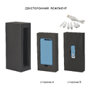 Набор зарядное "Theta" 4000 mAh + флеш-карта "Vostok" 16Гб  в футляре, голубой, покрытие soft touch для нанесения логотипа
