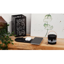 Настольная беспроводная (15W) зарядная станция "Blacksmith" с bluetooth колонкой с подсветкой логотипа для нанесения логотипа