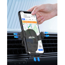 Автомобильное беспроводное (10W) зарядное устройство "Clamp SOFTTOUCH" с подсветкой логотипа, покрытие soft touch для нанесения логотипа