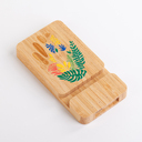 Беспроводное (10W) зарядное устройство "Bamboo Power" 5000 mAh с подставкой под смартфон, бамбук для нанесения логотипа