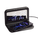 Настольные часы "Smart Time" с беспроводным (15W) зарядным устройством, будильником и термометром, со съёмным дисплеем для нанесения логотипа