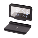 Настольные часы "Smart Time" с беспроводным (15W) зарядным устройством, будильником и термометром, со съёмным дисплеем для нанесения логотипа