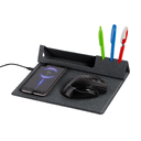 Настольная складная подставка "Cool Desk" с беспроводным (10W) зарядным устройством и ковриком для мыши для нанесения логотипа