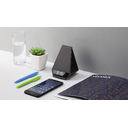 Настольная Bluetooth колонка (3Вт) "Smart Pyramid" с часами и беспроводным (15W) зарядным устройством, с подсветкой логотипа для нанесения логотипа