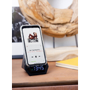 Настольная Bluetooth колонка (3Вт) "Smart Pyramid" с часами и беспроводным (15W) зарядным устройством, с подсветкой логотипа для нанесения логотипа