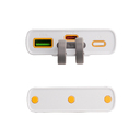 Зарядное (22.5W) устройство "Link" 10000 mAh с прозрачным корпусом, цифровым индикатором заряда и встроенными Type-C/Lightning кабелями для нанесения логотипа