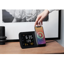 Настольные часы "Smart Screen" с беспроводным (15W) зарядным устройством, гигрометром, термометром, календарём, с подсветкой логотипа для нанесения логотипа