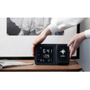 Настольные часы "Smart Screen" с беспроводным (15W) зарядным устройством, гигрометром, термометром, календарём, с подсветкой логотипа для нанесения логотипа