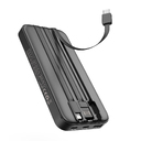 Зарядное устройство "Форт" 10000 mAh с подсветкой логотипа, встроенными кабелями и цифровым индикатором заряда для нанесения логотипа