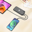 Зарядное устройство "Форт" 10000 mAh с подсветкой логотипа, встроенными кабелями и цифровым индикатором заряда для нанесения логотипа